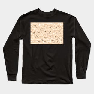 Cappuccino marble stone print, soft coffee shades illustration Long Sleeve T-Shirt